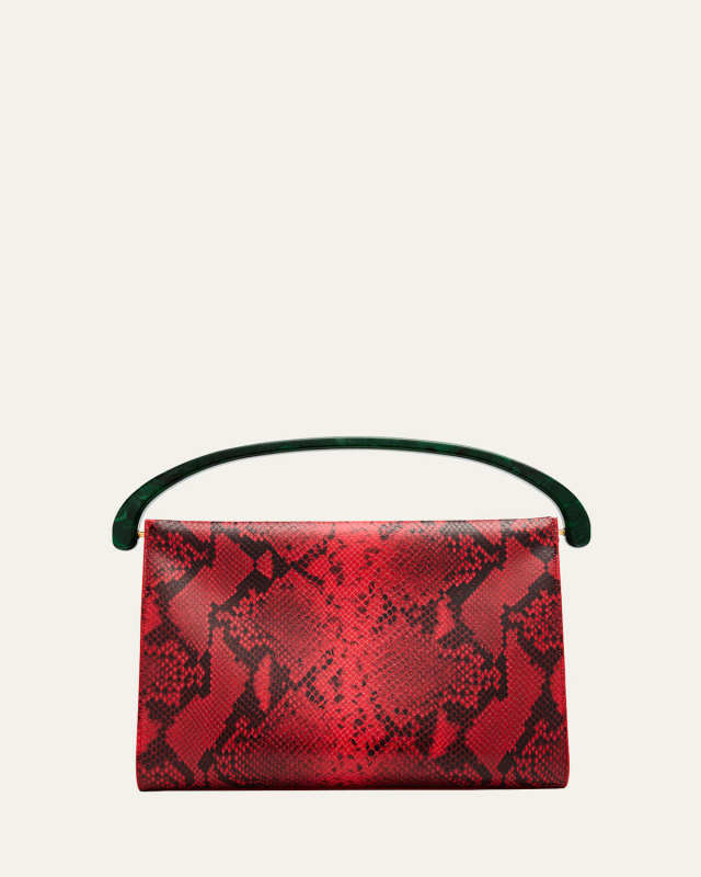 Crisp Python Top-Handle Bag
